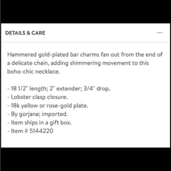 Gorjana Hammered Gold Fan Necklace - Picture 3 of 3